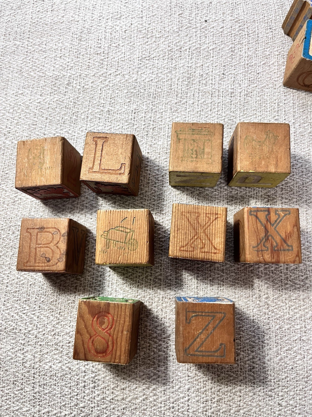 Vintage Disney Wooden Character Blocks Lot (10) —Mickey, Goofy, Daisy, Lady, Etc