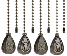 Bronze Ceiling Fan Pull Chain Set, Decorative Fan Pull Chain Pendant Extension
