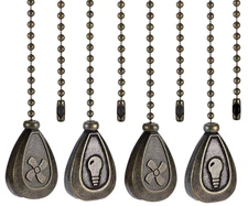 Bronze Ceiling Fan Pull Chain Set, Decorative Fan Pull Chain Pendant Extension