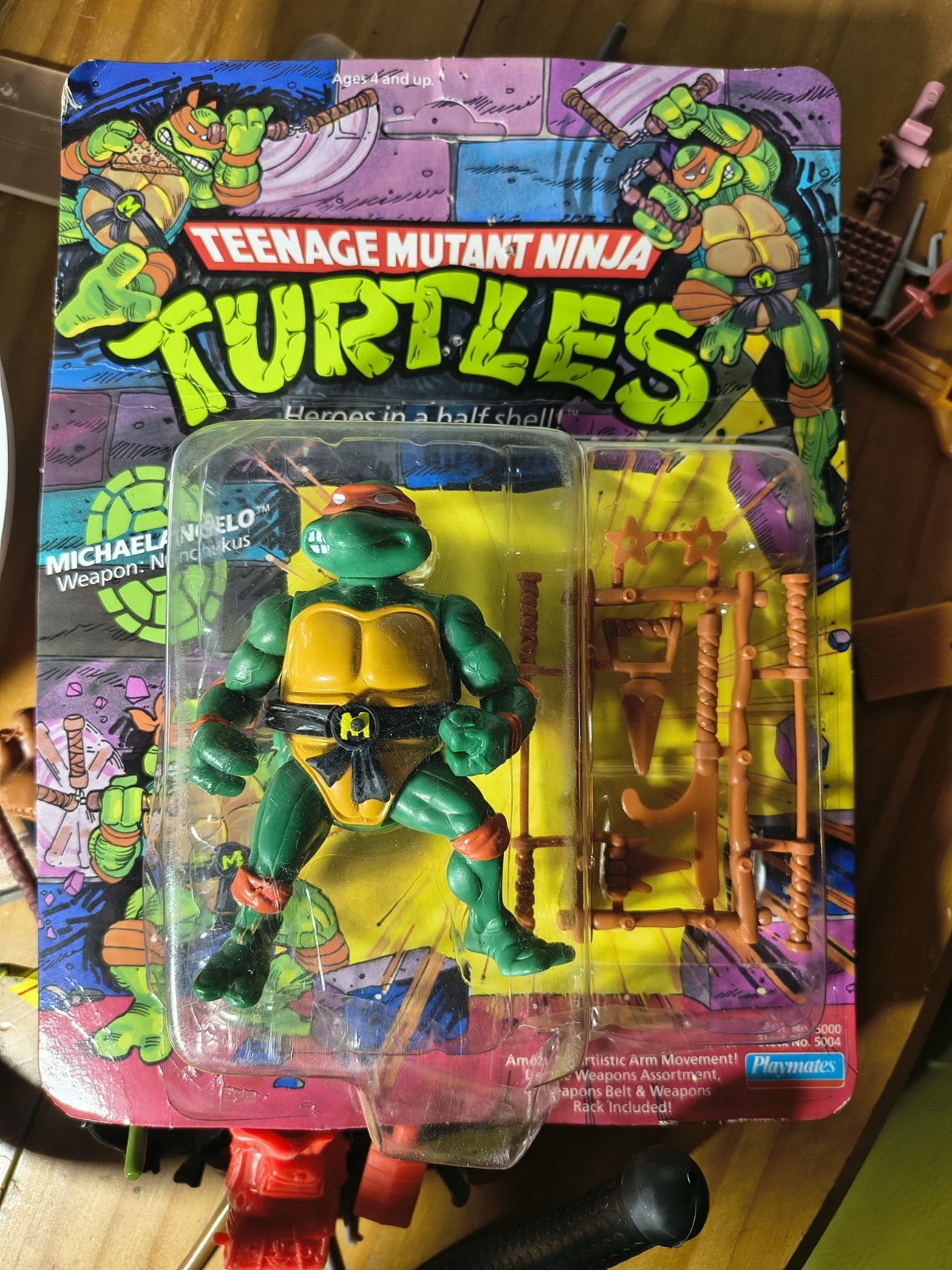 1988 Playmates TMNT Michaelangelo 10 BACK UNPUNCHED BUYING AS IS!