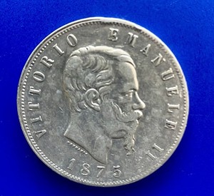 Italy 1875 M 5 Lire 