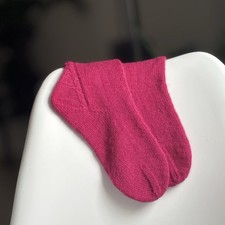 Wollsocken Größe 39/40 Handgestrickt Pink