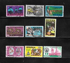 NIGERIA 9 USED, no. in description, between no. 324/472 - 1975 1977 lot lot