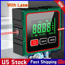 Digital Angle Finder with Electronic Laser 4-Side Magnetic Protractor Angle Gaug