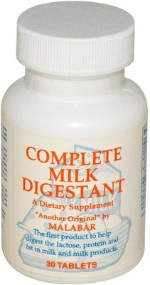 Malabar Complete Milk Digestant Tablets Dietary Supplement 30 Counts Pack of 6