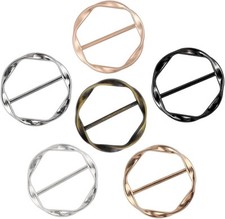 6Pcs Scarf Clip, T-Shirt Tie Clips Buckle Rings for Women Girls...