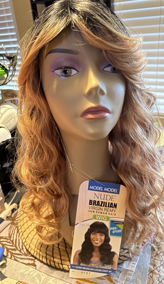 Modelo Modelo Modelo 100% Brasileño Cabello Rubio Gorra Completa Peluca 18 Pulgadas Onda Corporal Foto 3 de 4