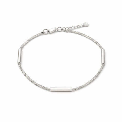 Silpada Water Edge Sterling Silver Tube Bead Bracelet B3209 Retired