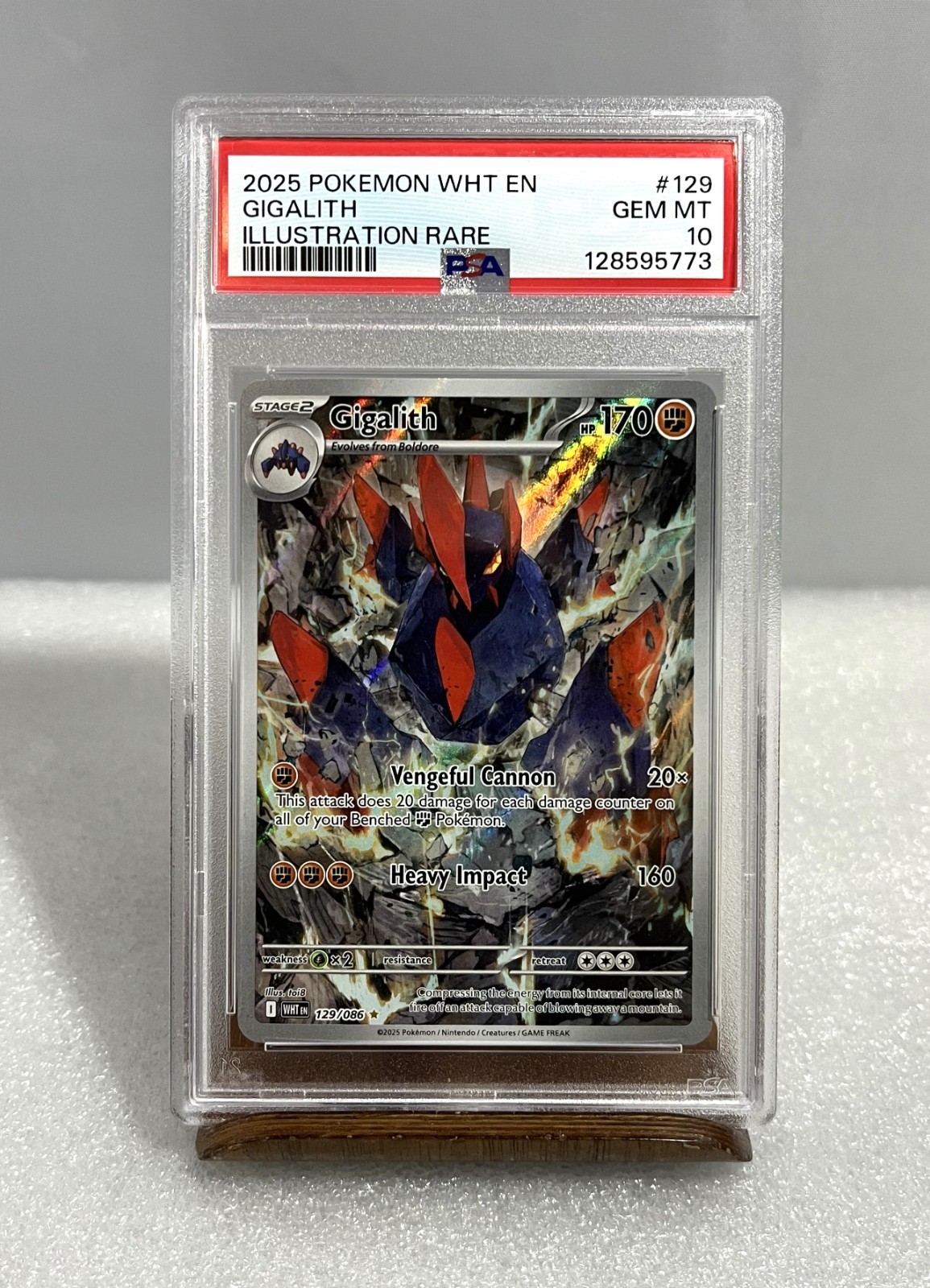 Pokemon Gigalith White Flare 129/086 Illustration Rare PSA 10 GEM MINT POP 31