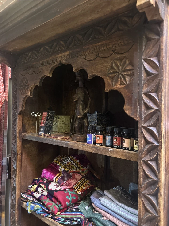 Резная винтажная деревянная книжная полка-Индия - Изображение 3 из 3