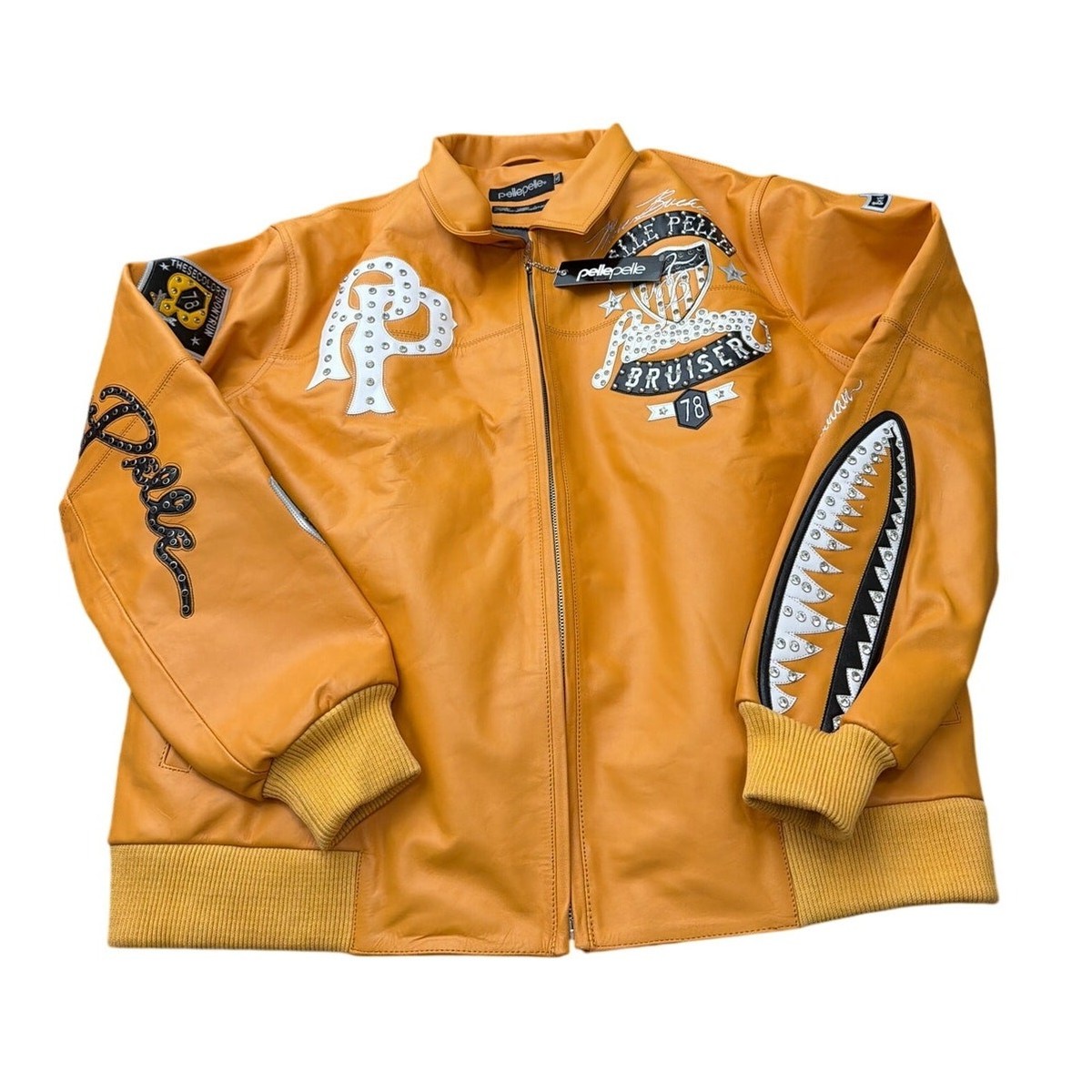 Pelle Pelle American Bruiser 100% Leather Plush Jacket Size XL New 