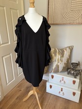 V by Very Black Lace Ruffle Dress Size 18