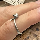 Vintage Eclectic 925 Sterling Silver Cat Wrapped Band Ring, size 8.25