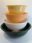 Vintage  Pyrex Clear Bottom Pastel  Nesting Bowl Set of 4~ #326,#325,#323,#322.