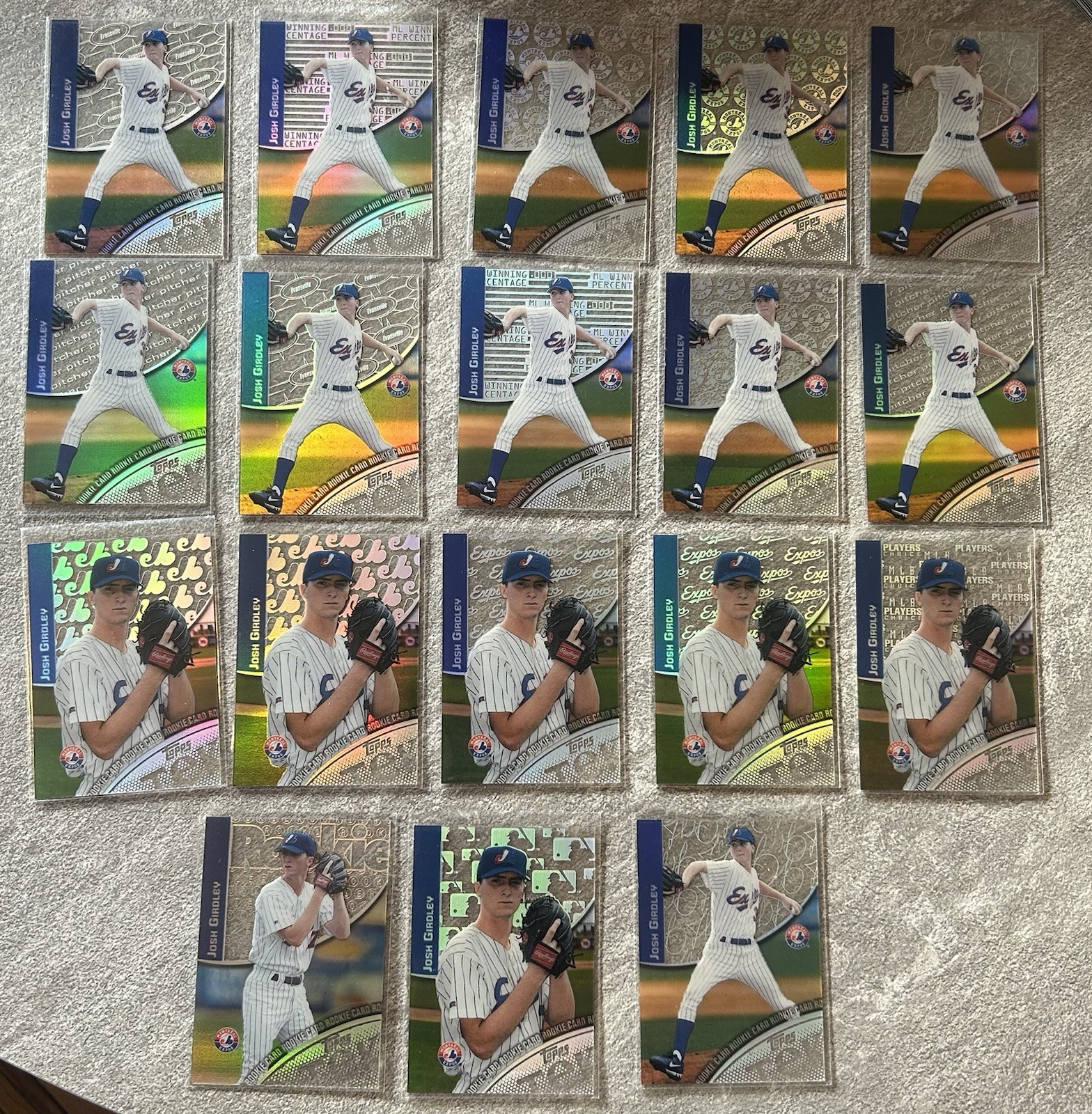 Josh Girdley 2000 Topps Tek Lot of 18 Cards - All # to 2000 - Montreal Expos