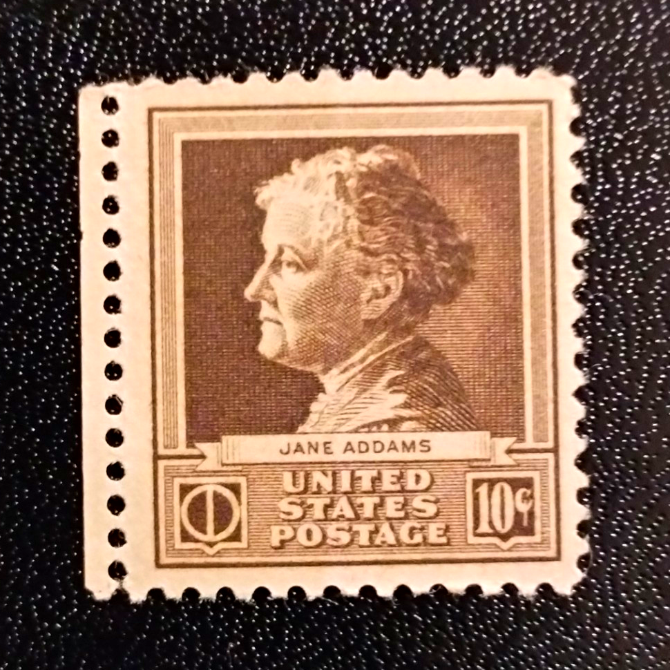 US Jane Addams 10c Postage Stamp, Brown, Uncertified, Ungraded (MNH)