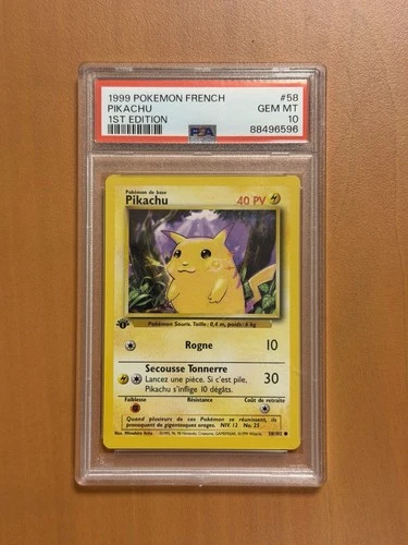 Pokemon FRENCH 1st Edition 1999 Pikachu Base Set 58/102 PSA 10