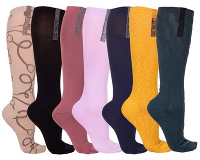 QHP Kniestrümpfe Week Collection (7 Paar) 35-38 Kinder dünn verschiedene Farben