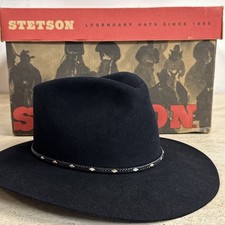 Stetson The Gun Club Western Hat 7 Diamond Jim Black w/ Original Box