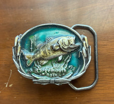 Largemouth Bass Belt Buckle 1992 - #3057 Made In USA - 2 1/2" x 1 3/4"
