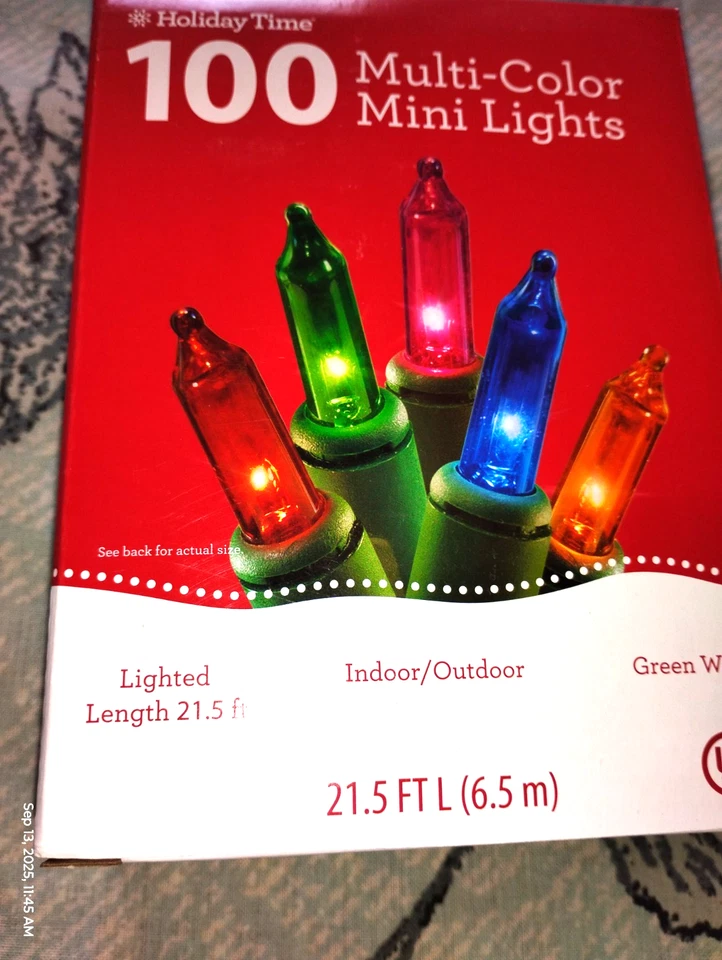 CHRISTMAS,WEDDING,GARDEN.Holiday Time 100 Multi Color Mini Lights.21.5 FT - Image 2 of 4