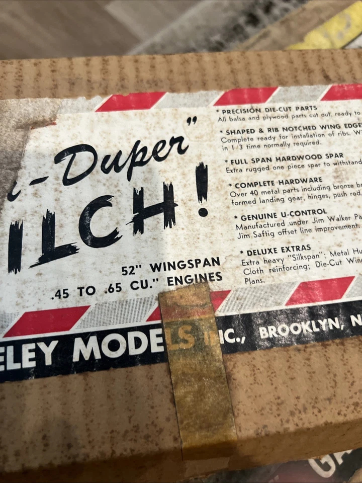 Berkeley SUPER ZILCH 52" wingspan, Old Time Stunt Model Airplane - Image 4 of 4