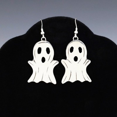 NATIVE AMERICAN NAVAJO STERLING SILVER GHOST EARRINGS BY DAKOTA WILLIE