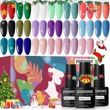JODSONE 23 Pezzi Smalto Semipermanente Unghie, con Base Coat e Glossy & Matt Top