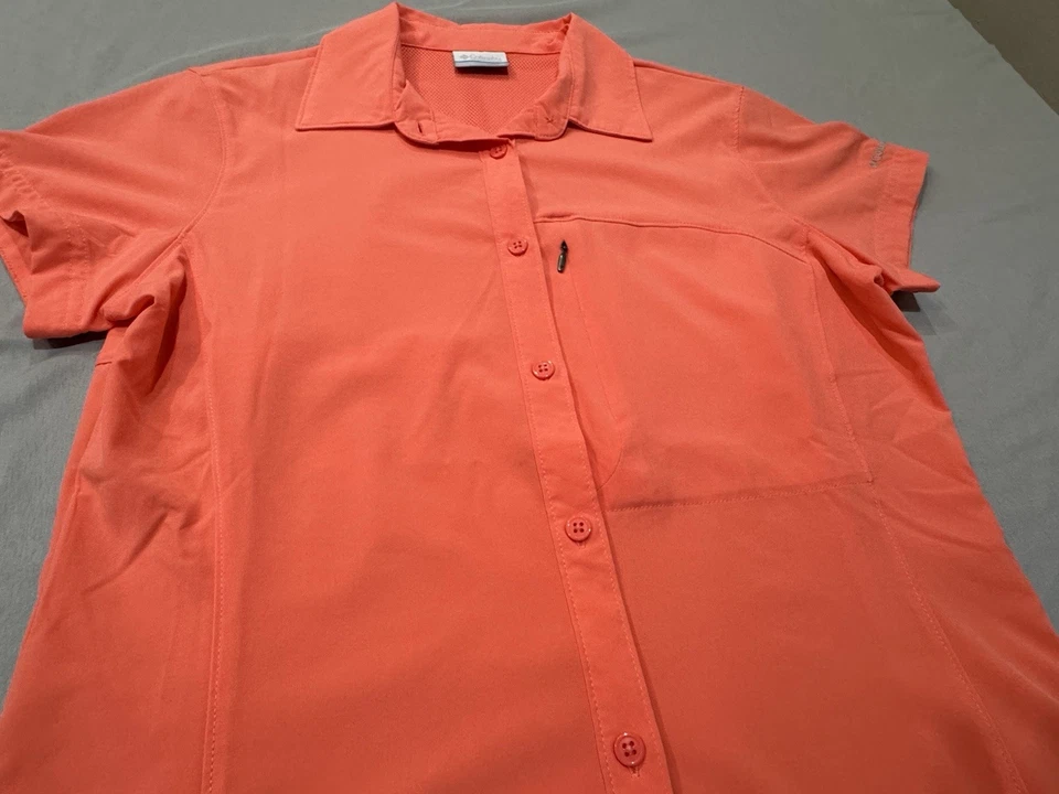 Camisa de pesca Columbia para mujer pequeña de manga corta con botones senderismo al aire libre Foto 3 de 4