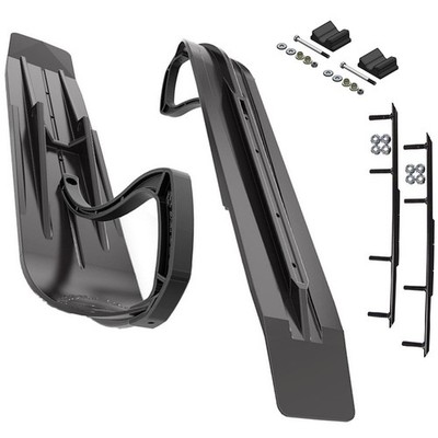 Slydog Powder Hound 7'' Black Skis w/10'' Round Bar Complete Kit Ski-Doo 2020+