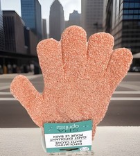 EXFOLIATING BATH GLOVE APRICOT PEACH BRAND NEW SEALED PACKAGE REALLY NICE