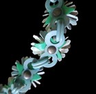 Vintage 1950s Molded Blue Plastic Flowers  Statement Necklace — photo 5