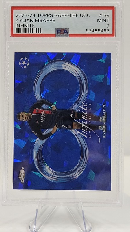 Kylian Mbappe 2023-24 Topps Chrome Infinite Sapphire《PSA9》Case Hit 🇫🇷 🔥 Clean