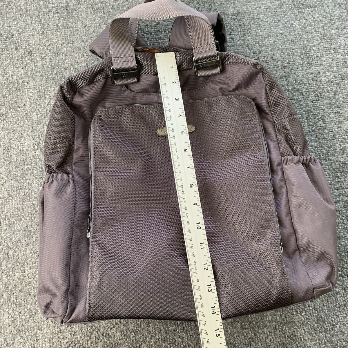 Baggallini Taupe/Gray Medium Backpack Baggallini Gray Tote Backpack Outer Zipped Pocket Doule  main image 2