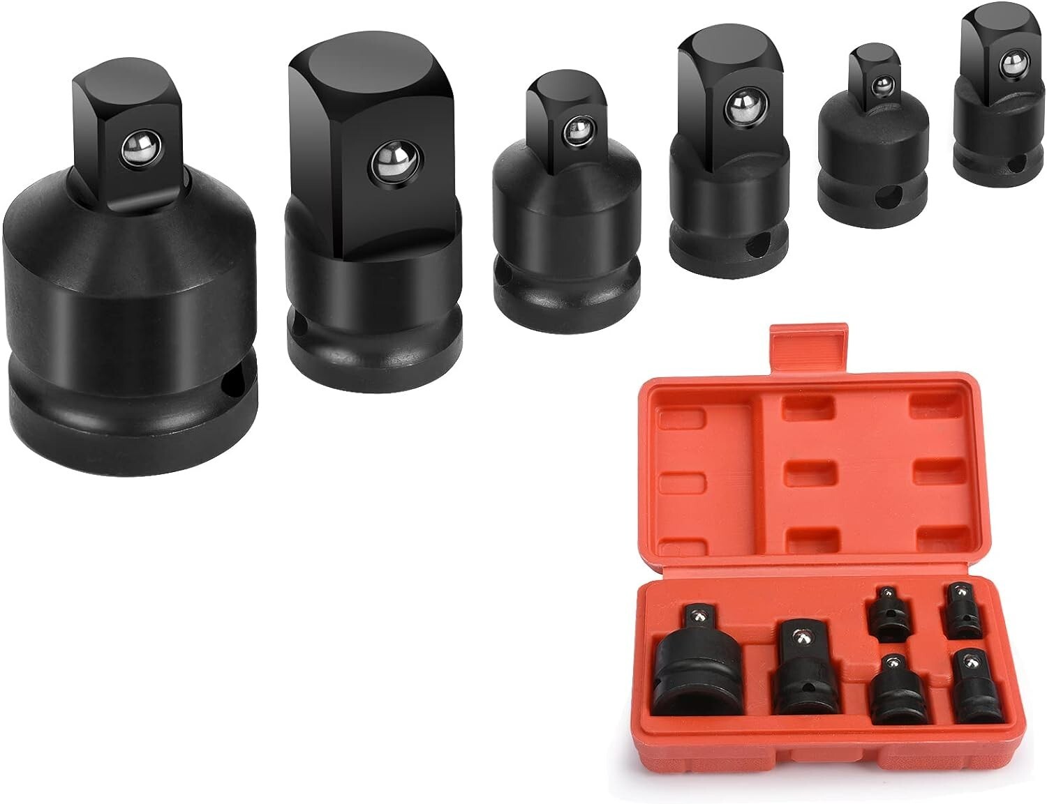 SET ADATTATORI RIDUTTORI 6 PZ IMPATTO BUSSOLE PER PISTOLA ARIA COMPRESSA