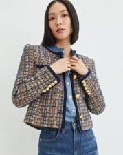 Veronica Beard Lars Tweed Jacket w/ gold buttons