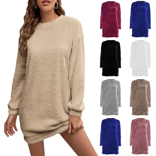 Womens Ladies Long Sleeve Fluffy Faux 
