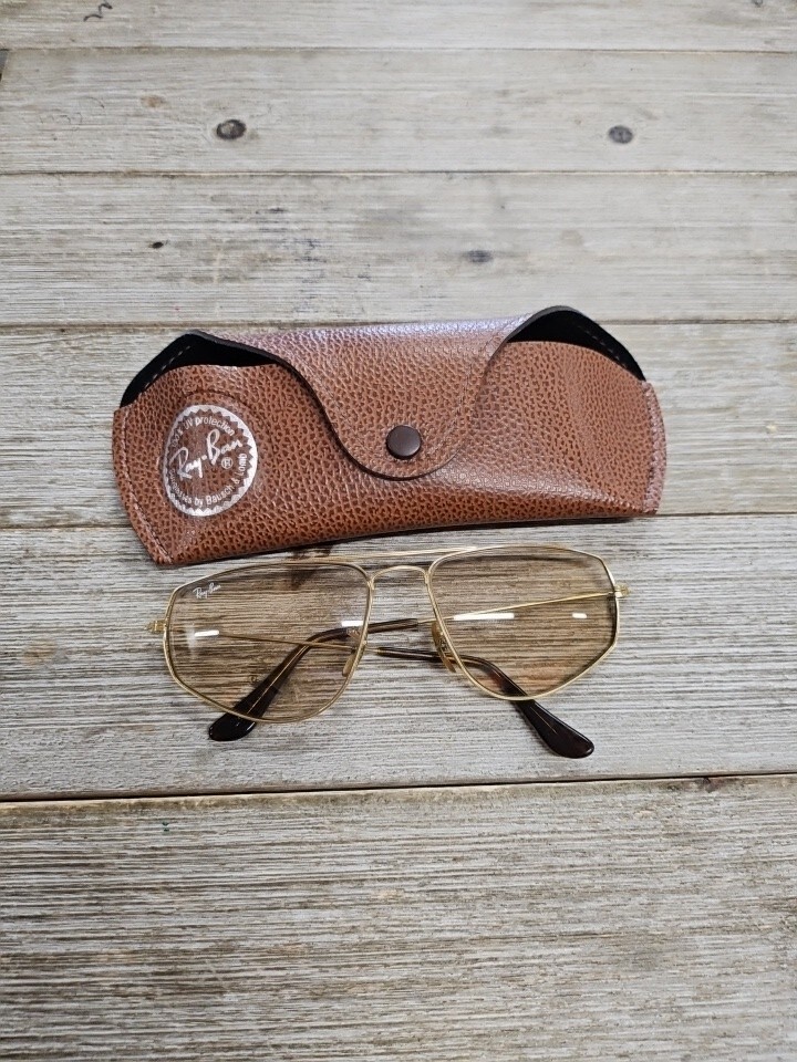 Vintage Pilot Ray-bans Hexagonal Rose Tinted Sunglasses Z0664 Read