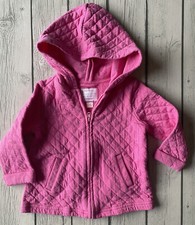 Gymboree Girls Pink Sz 12 - 18 M Zip Up Hooded Sweatshirt Quilted
