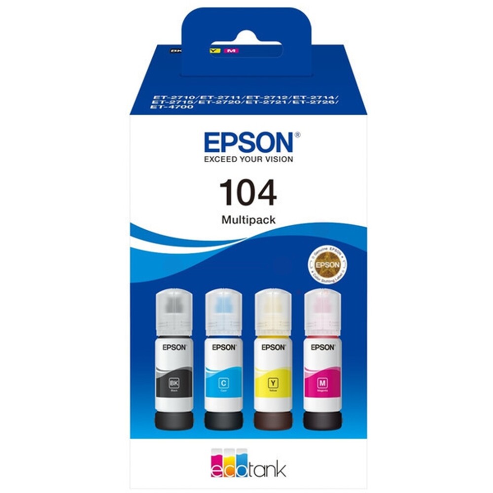 Epson 104 EcoTank Multipack Голубой пурпурный Гелб-Шварц 70 мл для заполнения 8590₽