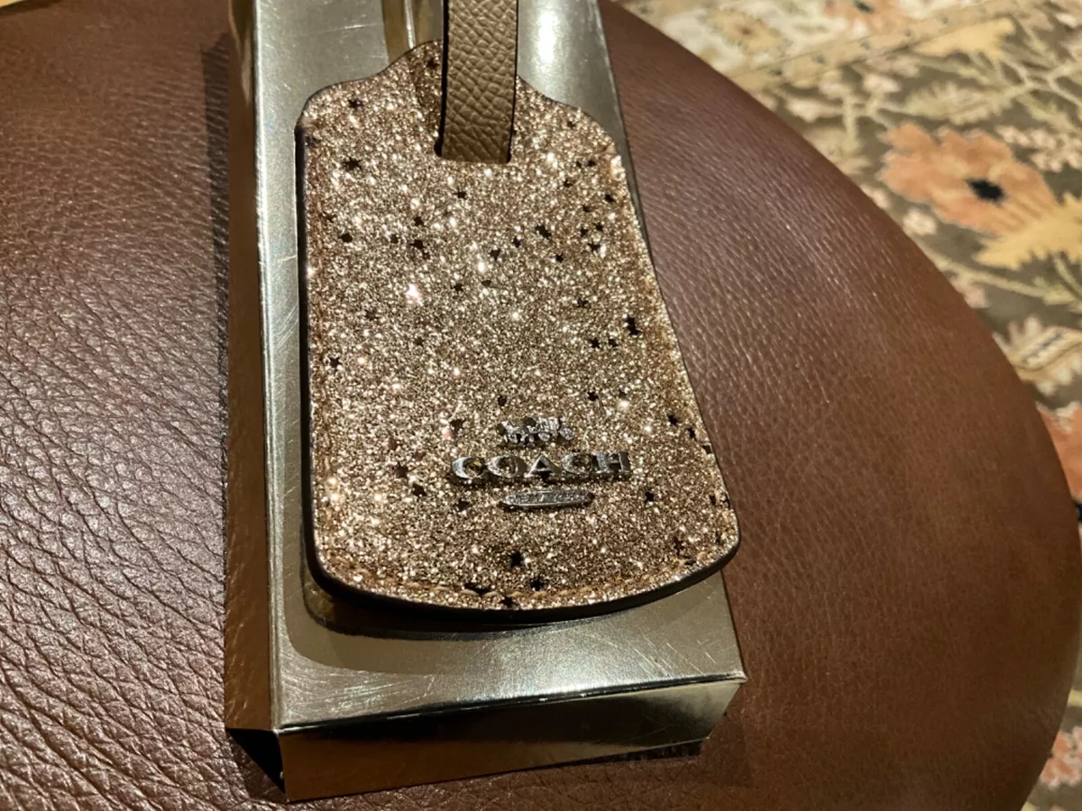 Coach passport holder glitter sale
