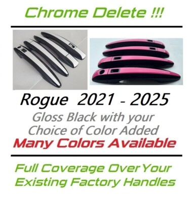 Black and Color Door Handle Overlays Fits 2021 - 2025 Nissan Rogue YOU PICK CLR