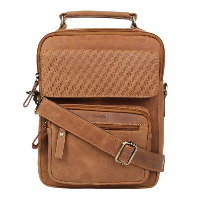 STARHIDE Unisex Distressed Hunter Reise-Kuriertasche aus echtem Leder 