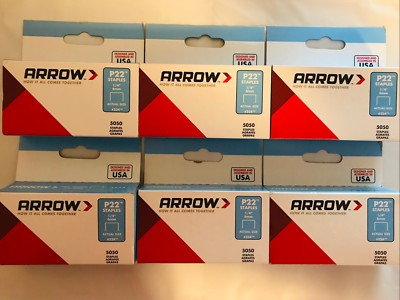 Lot of 6 Boxes #224 1/4'' Arrow Staples For P22 Plier Stapler (5,050 per Box)