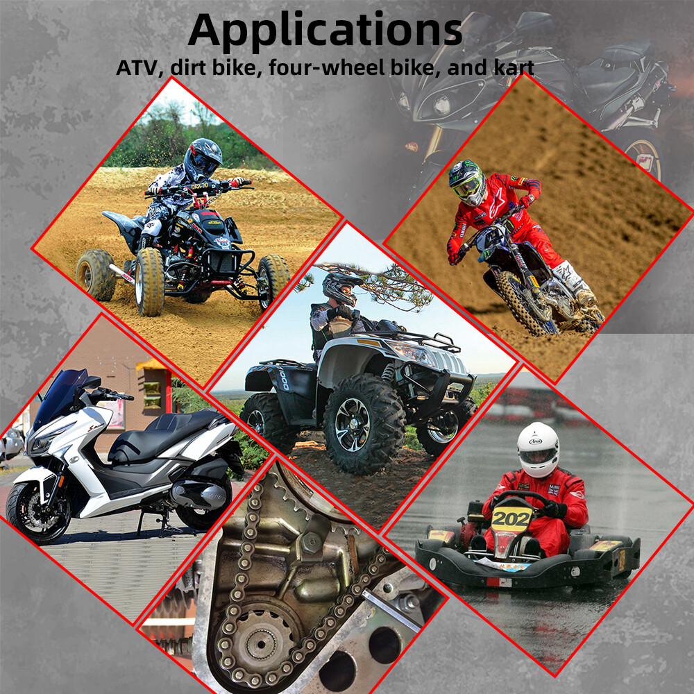 Starter Chain & Guides Kit For Chinese 4-Stroke ATV – 50cc, 70cc, 90cc, 110cc, 125cc – 62 Links, 25H Pitch