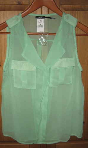 Green Sheer Shirt Sleeveless 