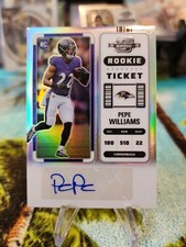 2022 PEPE WILLIAMS CONTENDERS OPTIC FOOTBALL ROOKIE TICKET AUTO SILVER