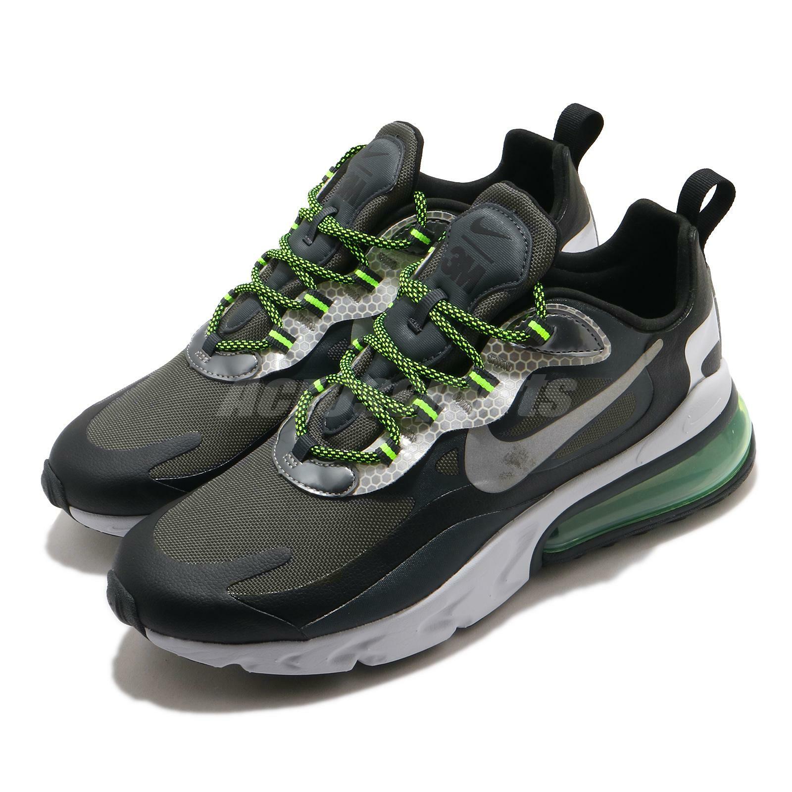 air max 270 react sneakers in white/silver