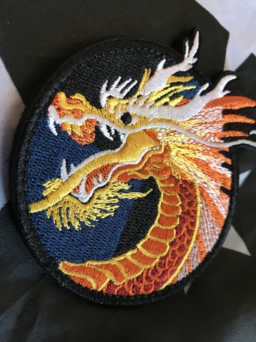 BLUE DRAGON Embroider Shield Martial Arts Paintball Biker 3" Hook/Loop Patch - Picture 9 of 9
