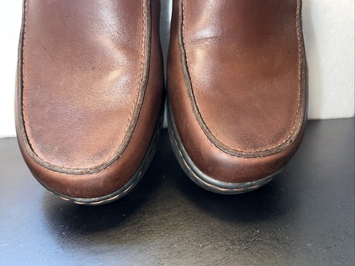 Clarks Bendable brown leather slip on mule/clog Women’s Sz 9 - Picture 8 of 14